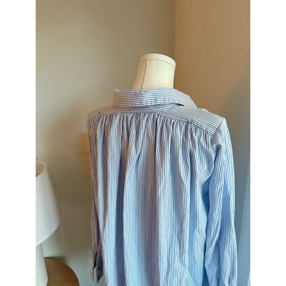 Missguided Blue Pinstripe Oversized Boyfriend Button Up Shirt Size 2 - Picture 6 of 9